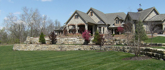 residential boulder walls