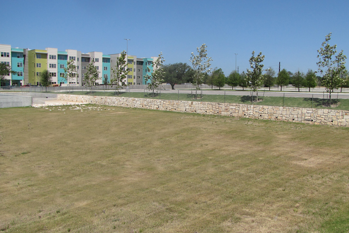 mortared limestone walls