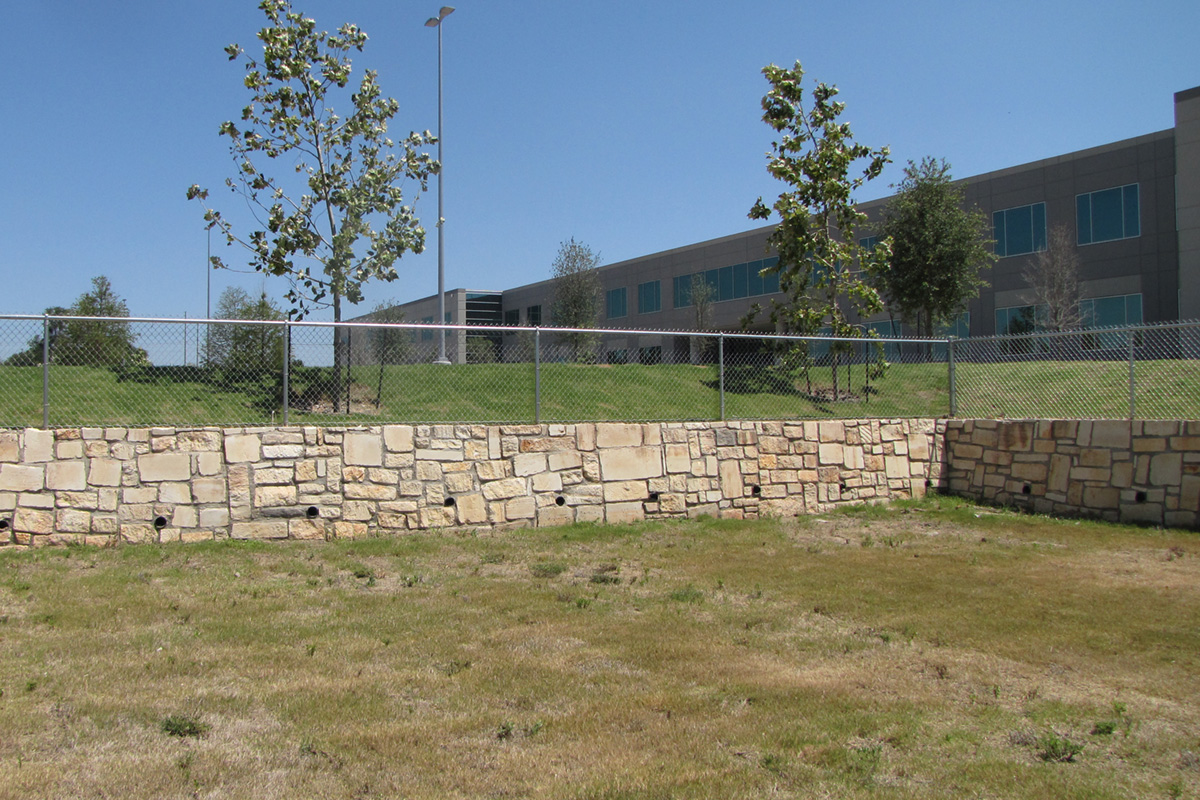 mortared limestone walls