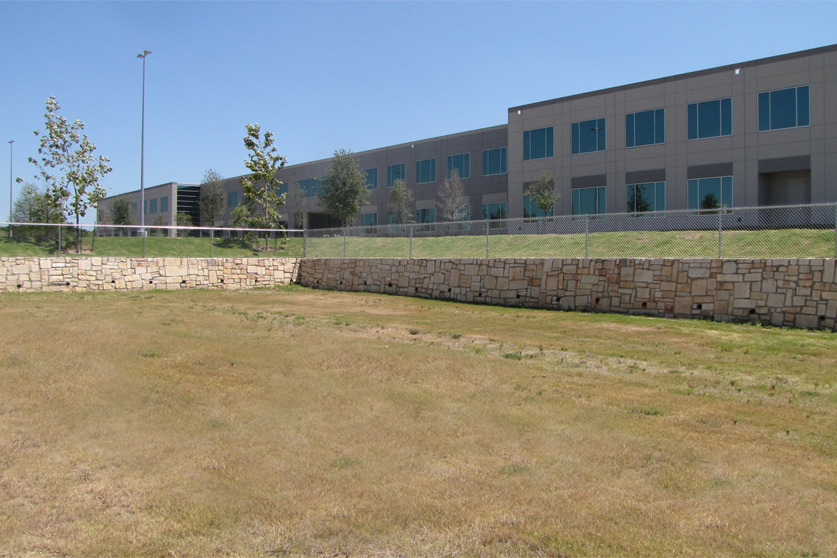 mortared limestone walls