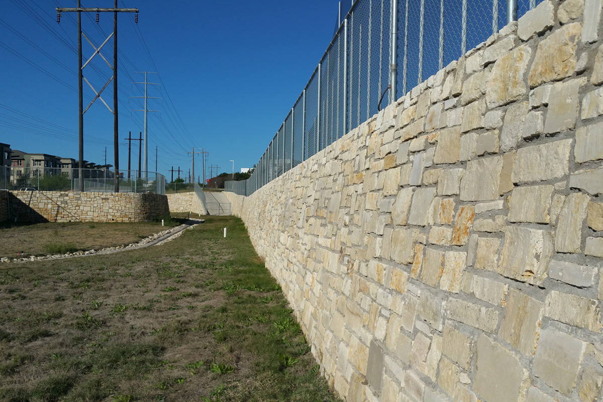 mortared stone walls