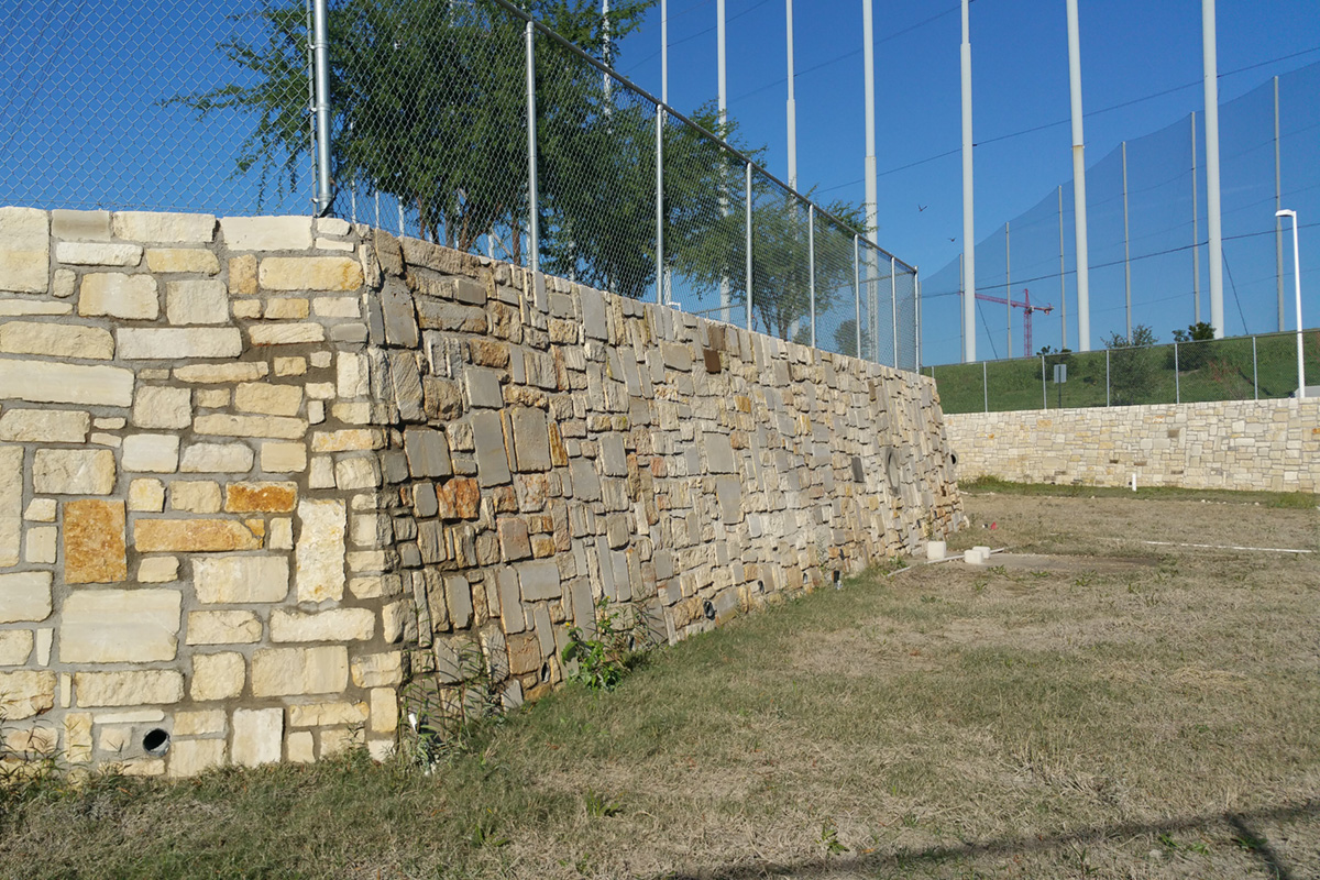 mortared stone walls