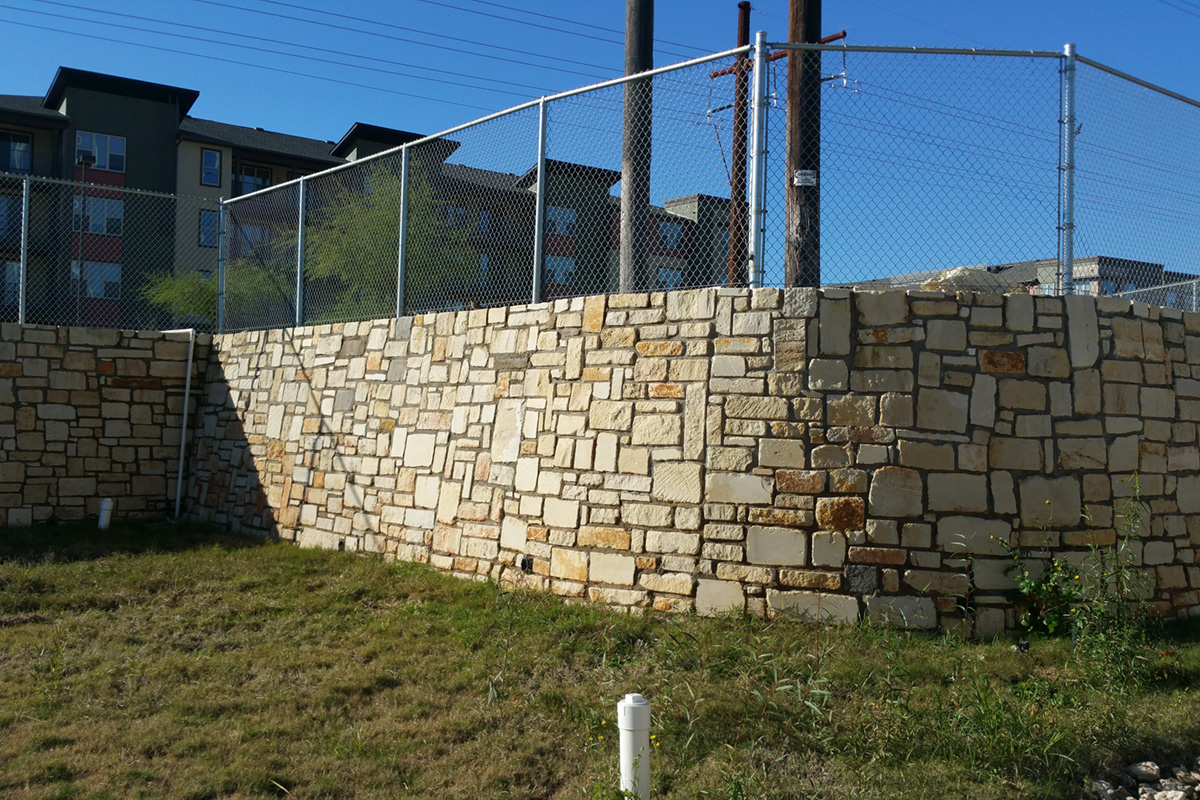 mortared stone walls