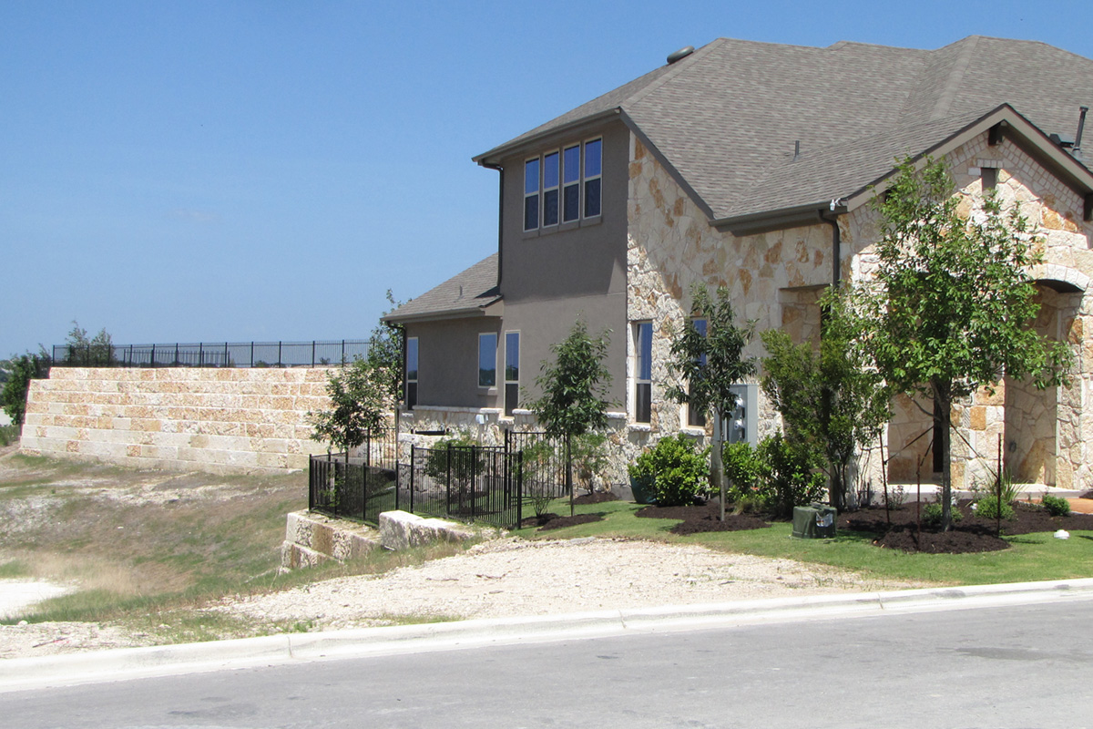 limestone block walls