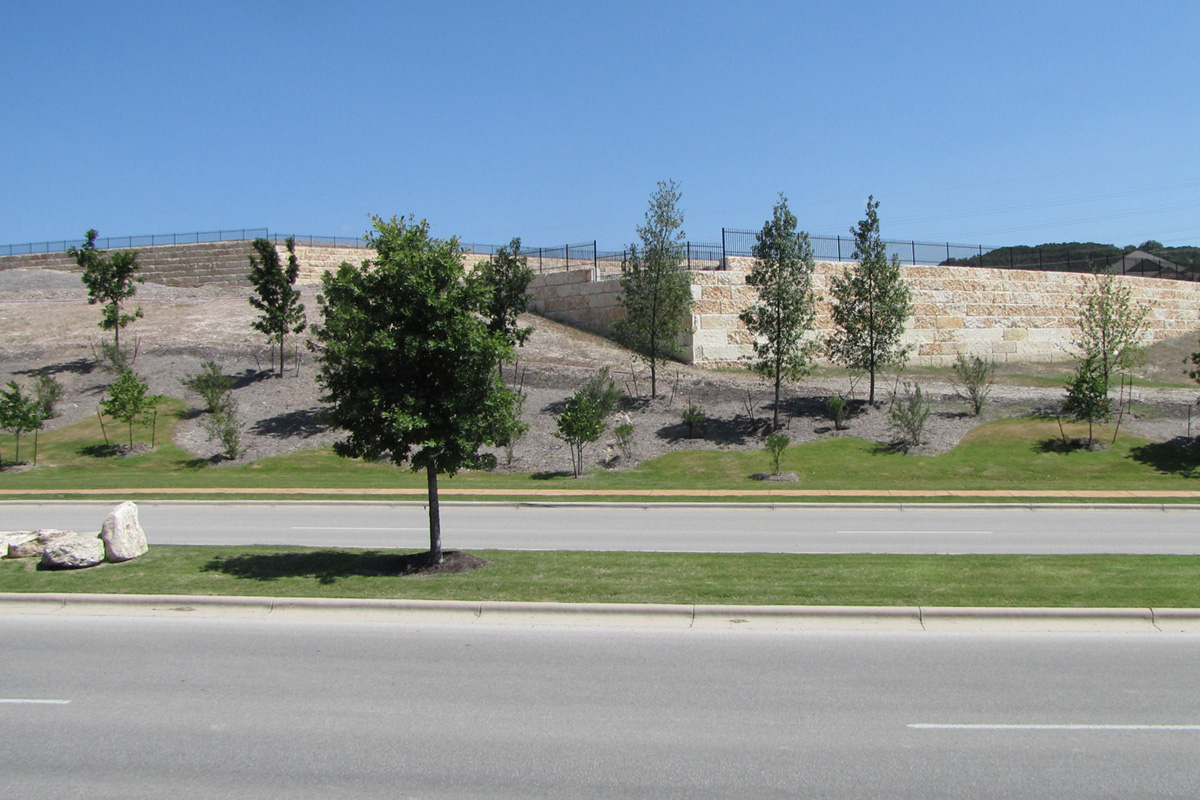 limestone block walls